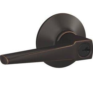 Schlage Custom Eller Plymouth Keyed Entry Door Handle Lock in Aged Bronze